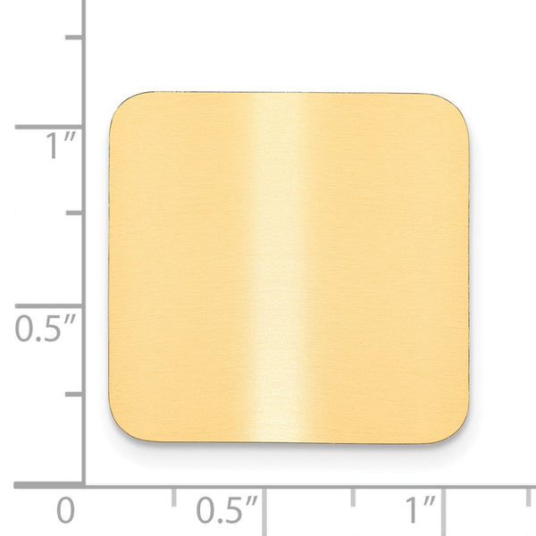 1 x 1 Square Satin Brass Plates-Set of 6