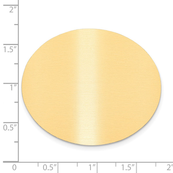 1 1/2 x 1 3/4 Oval Satin Brass Plates-Set of 6