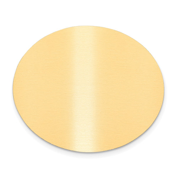 1 1/2 x 1 3/4 Oval Satin Brass Plates-Set of 6