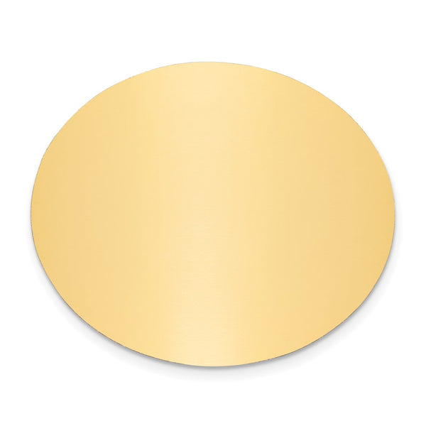 1 1/2 x 1 3/4 Oval Polished Brass Plates-Set of 6