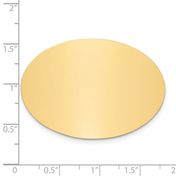 1 1/4 x 1 3/4 Oval Polished Brass Plates-Set of 6