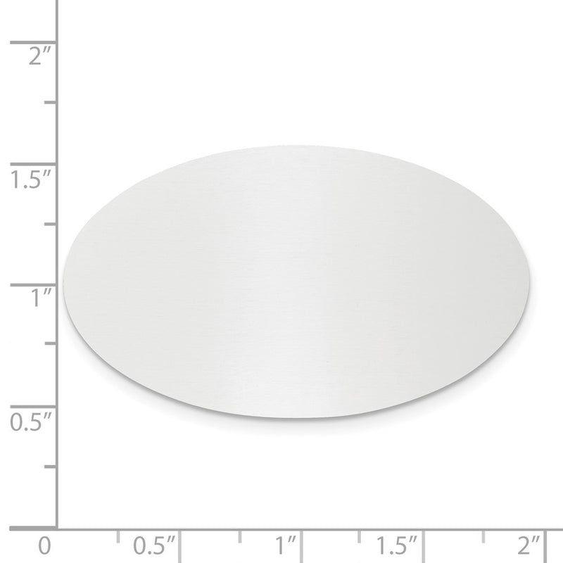 1 1/8 x 1 7/8 Oval Polished Aluminum Plates-Set of 6