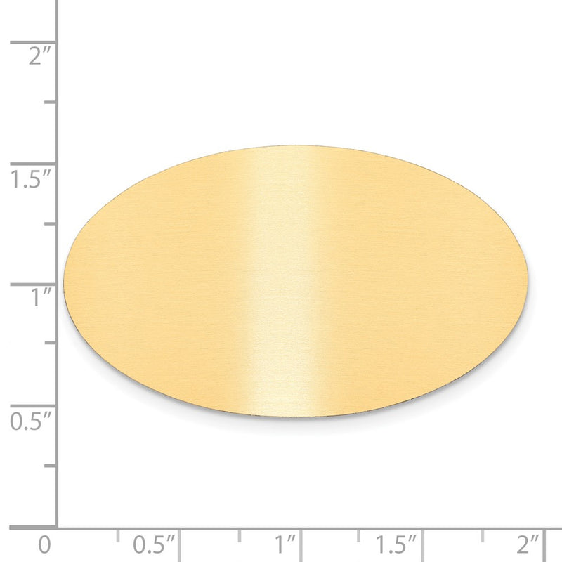 1 1/8 x 1 7/8 Oval Satin Brass Plates-Set of 6