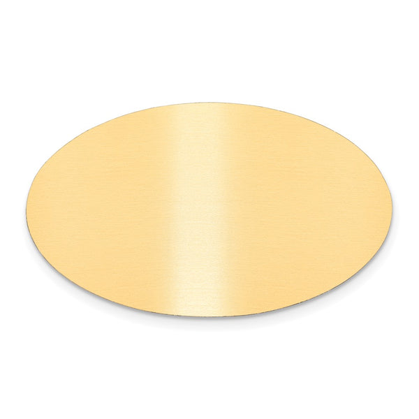 1 1/8 x 1 7/8 Oval Satin Brass Plates-Set of 6