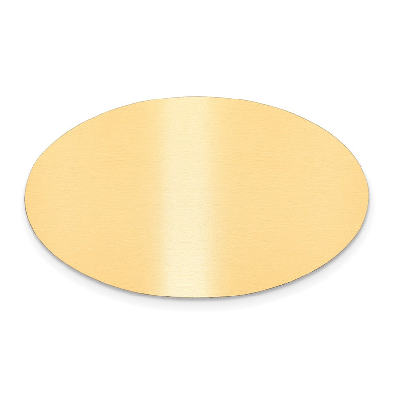 1 1/8 x 1 7/8 Oval Satin Brass Plates-Set of 6