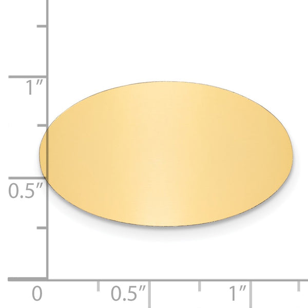 3/4 x 1 1/4 Oval Polished Brass Plates-Set of 6