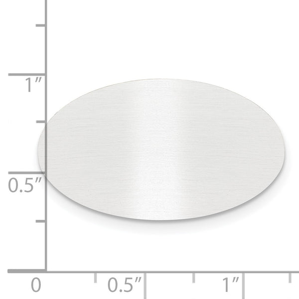 3/4 x 1 1/4 Oval Satin Aluminum Plates-Set of 6