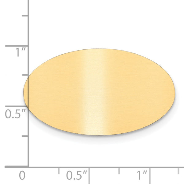 3/4 x 1 1/4 Oval Satin Brass Plates-Set of 6