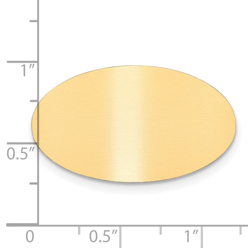 3/4 x 1 1/4 Oval Satin Brass Plates-Set of 6