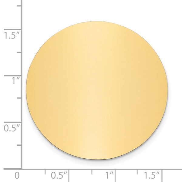 1 1/2 x 1 1/2 Round Polished Brass Plates-Set of 6