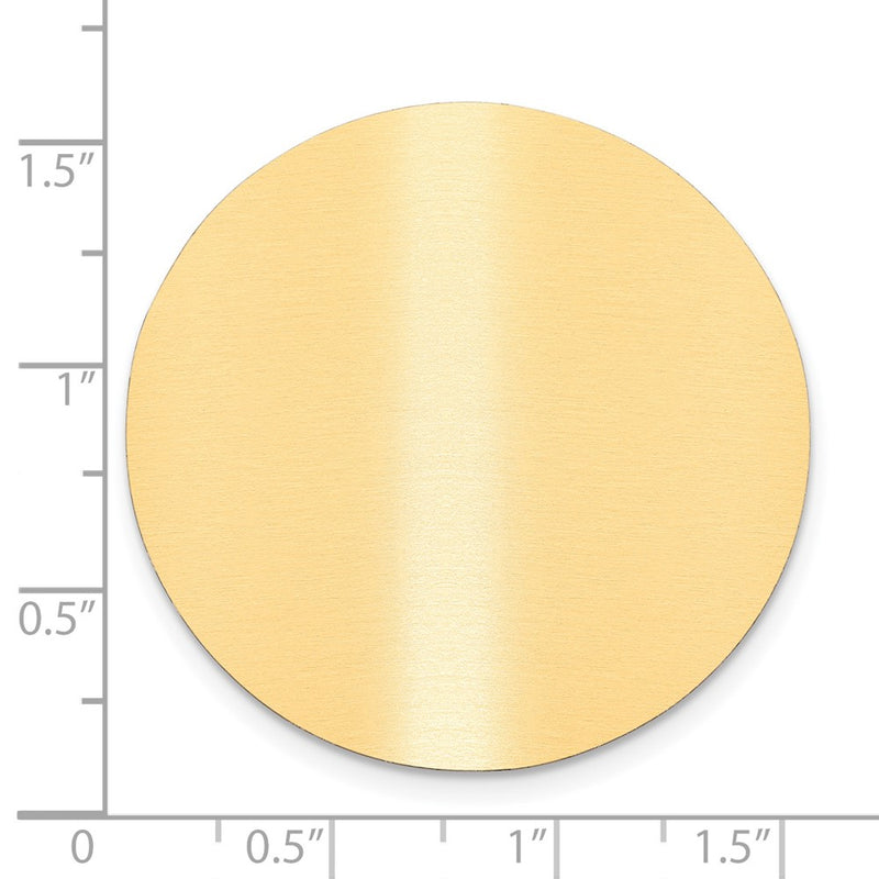 1 1/2 x 1 1/2 Round Satin Brass Plates-Set of 6