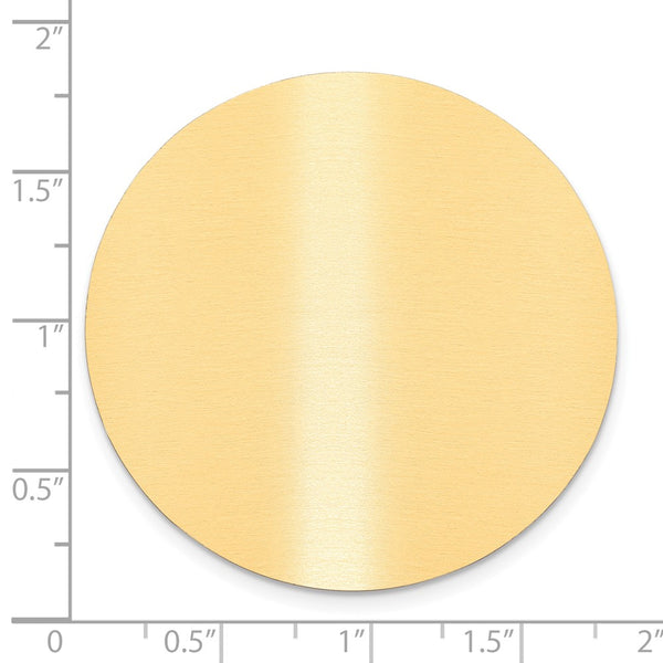 1 3/4 x 1 3/4 Round Satin Brass Plates-Set of 6