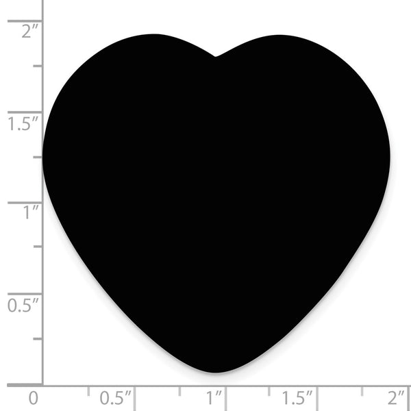 1 7/8 x 1 7/8 Heart Black Anodized Aluminum Plates-Set of 6