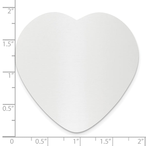 1 7/8 x 1 7/8 Heart Polished Aluminum Plates-Set of 6