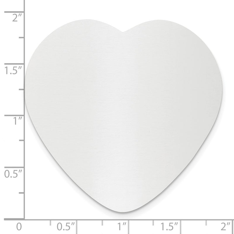 1 7/8 x 1 7/8 Heart Polished Aluminum Plates-Set of 6