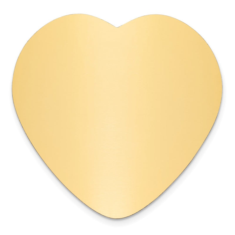 1 7/8 x 1 7/8 Heart Polished Brass Plates-Set of 6