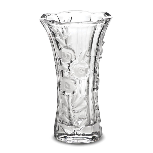 Large Crystal Floral Patterned Bud Vase