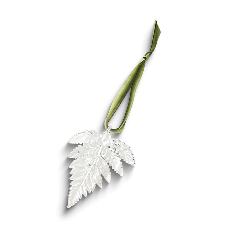 Silver Dipped Real Fern Leaf Decorative Ornament