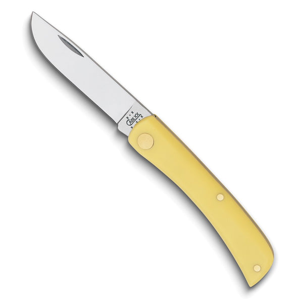Case Yellow Synthetic Handle Handle Sod Buster, Jr Pocket Knife with Tru-Sharp Stainless Steel Blade