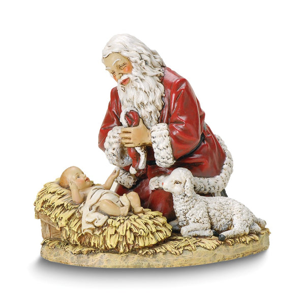 Joseph's Studio 8.75in Kneeling Santa Stone Resin Figurine