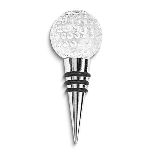 Badash Crystal Golf Ball Silver-tone Wine Stopper