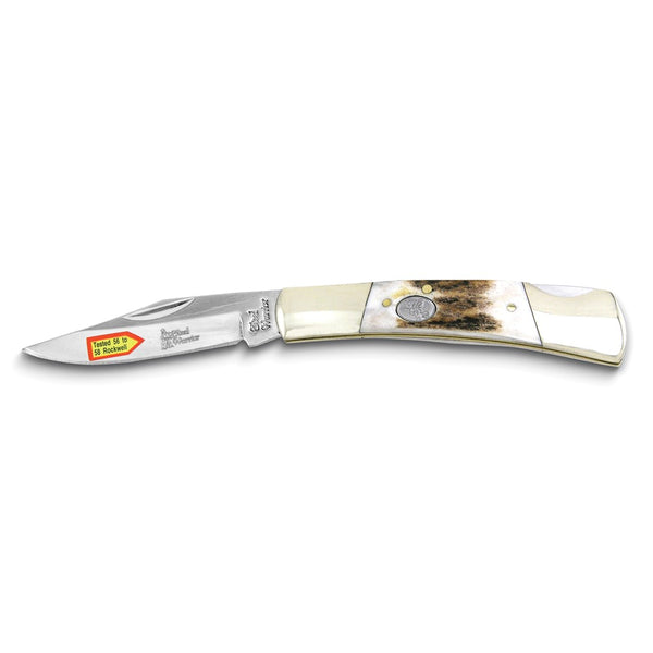 Steel Warrior Barracuda Deer Stag Handle Pocket Knife with 440 Steel Blade