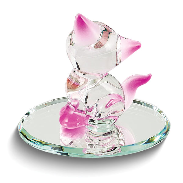 Sweet Crystal Kitty Handcrafted Glass Figurine