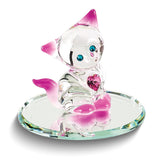 Sweet Crystal Kitty Handcrafted Glass Figurine