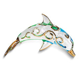 Paradise Dolphin Handcrafted Glass Figurine with 22k Gold Trim