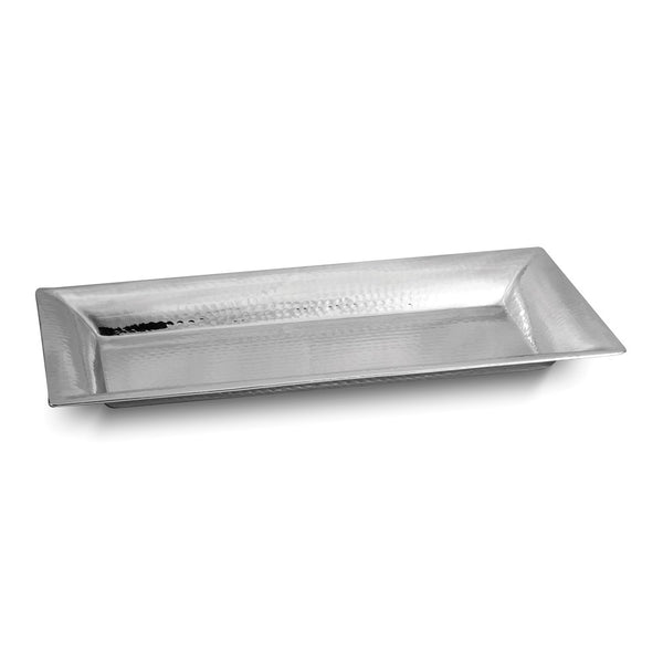 Stainless Steel Hammered 18.75 x 9.5 Rectangular Tray