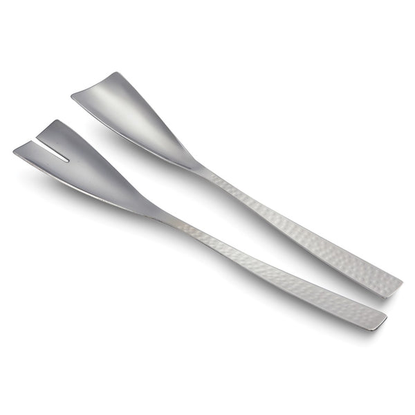 Hammered Italiano Stainless Steel Salad Server Set