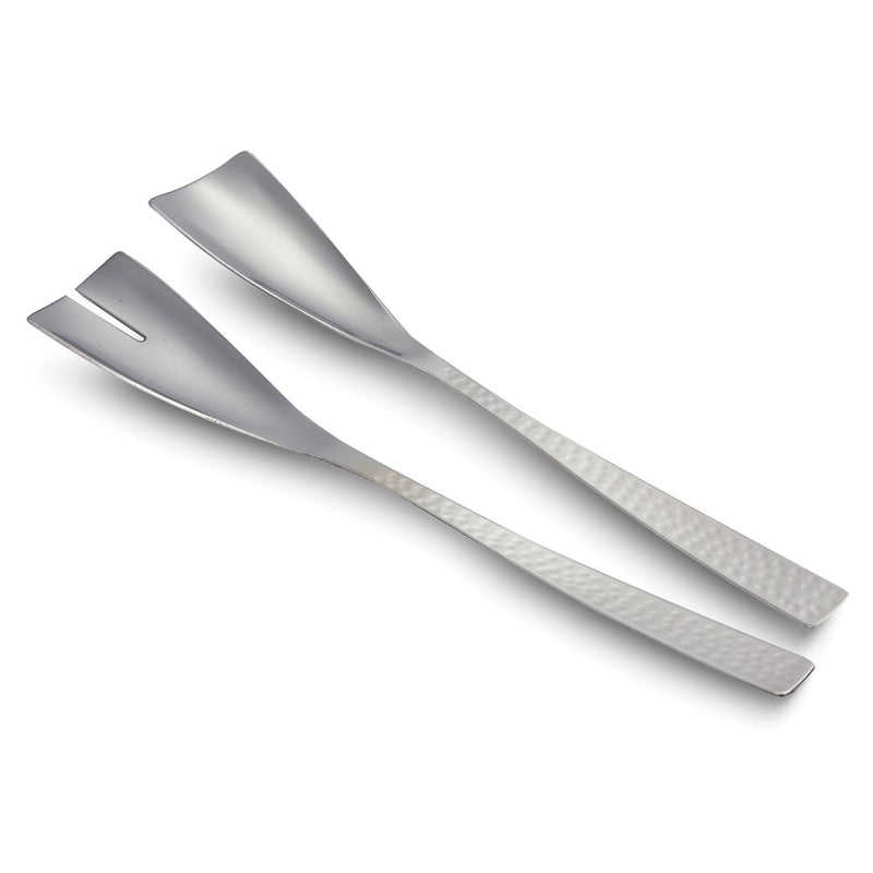 Hammered Italiano Stainless Steel Salad Server Set