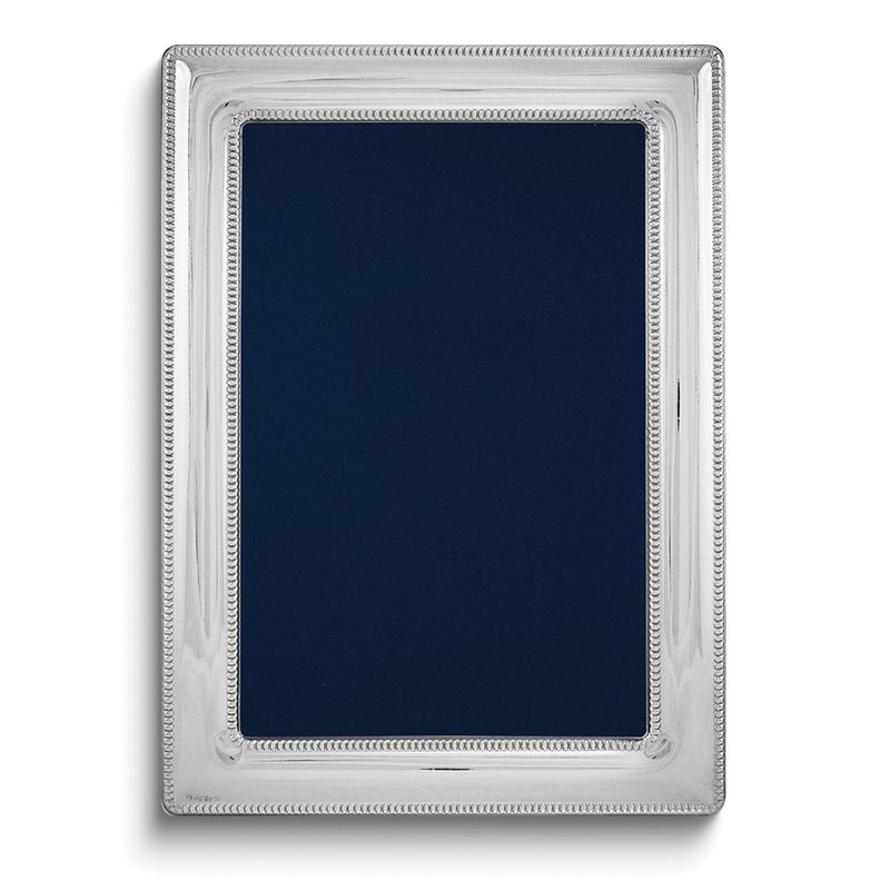 Bilaminate Sterling Silver Double Border Beaded 4x6 Frame