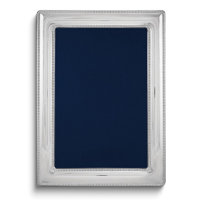 Bilaminate Sterling Silver Double Border Beaded 7.5x9.5 Frame