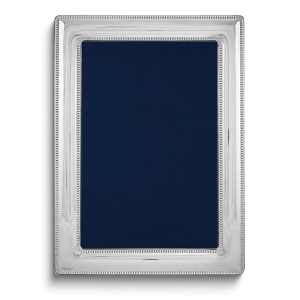 Bilaminate Sterling Silver Double Border Beaded 7.5x9.5 Frame