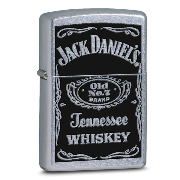 Zippo Jack Daniels Label Street Chrome Lighter