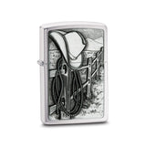 Zippo Resting Cowboy Brushed Chrome Lighter