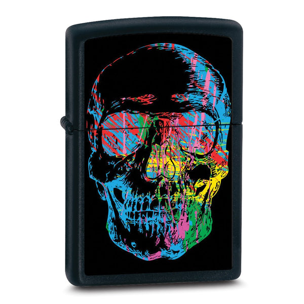 Zippo Multi-color Skull Black Matte Lighter