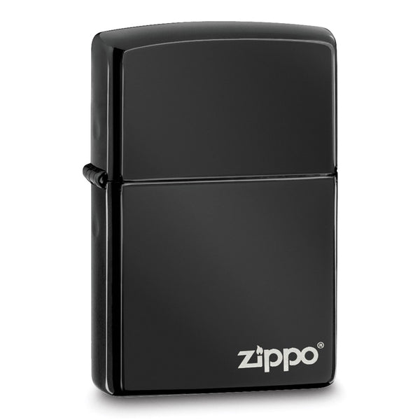 Zippo Logo Ebony Black Lighter