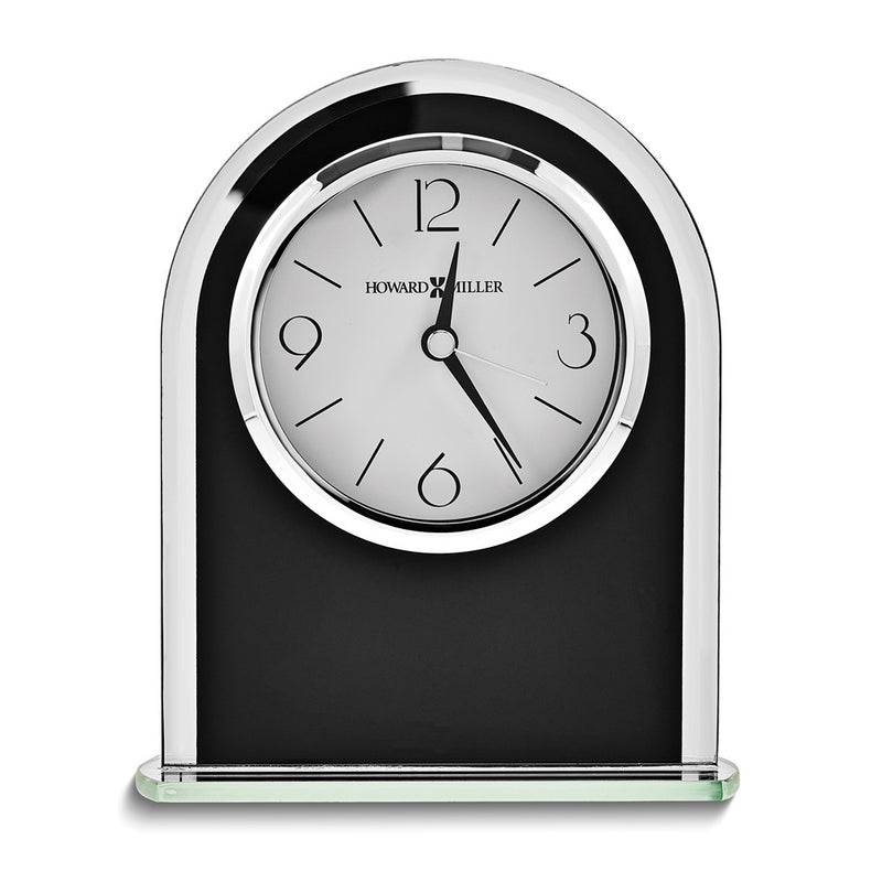 Howard Miller Ebony Luster Black and Silver Finish Quartz Alarm Clock