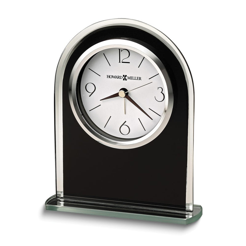 Howard Miller Ebony Luster Black and Silver Finish Quartz Alarm Clock