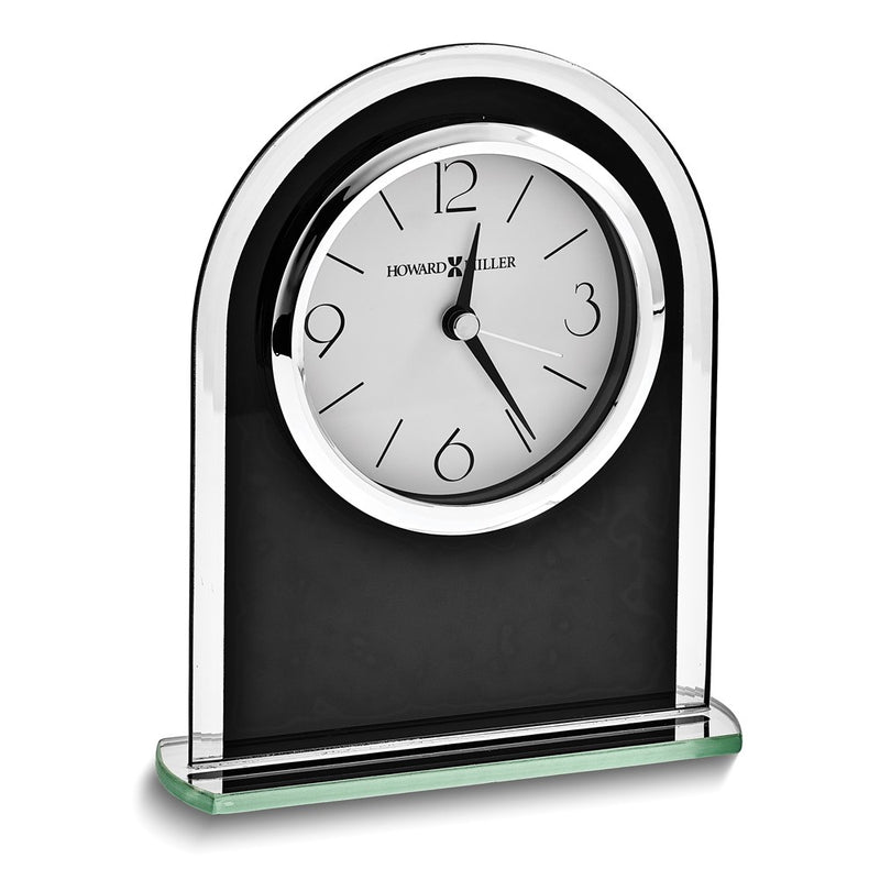 Howard Miller Ebony Luster Black and Silver Finish Quartz Alarm Clock
