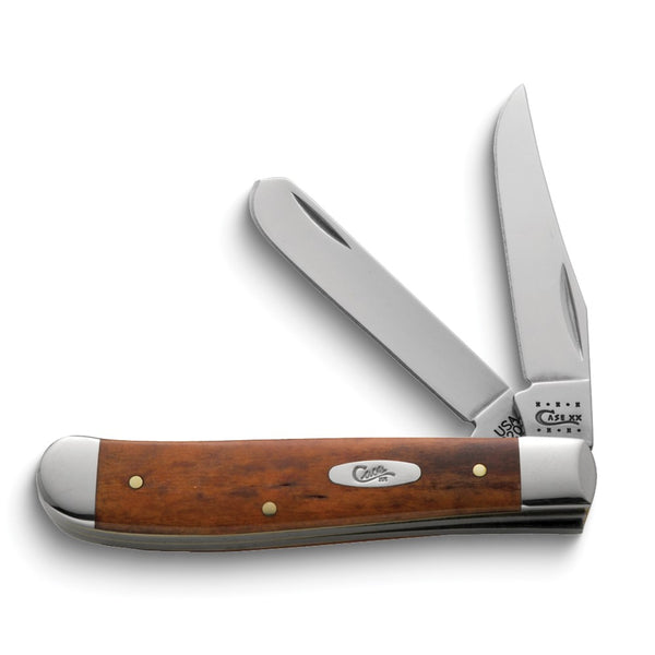 Case Brown Smooth Chestnut Bone Handle Mini Trapper Knife with Tru-Sharp Stainless Steel Blades