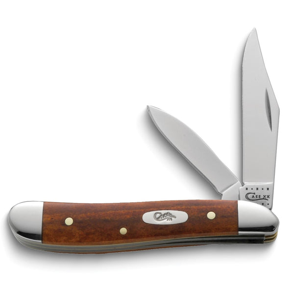 Case Brown Smooth Chestnut Bone Handle Peanut Knife with Tru-Sharp Stainless Steel Blades