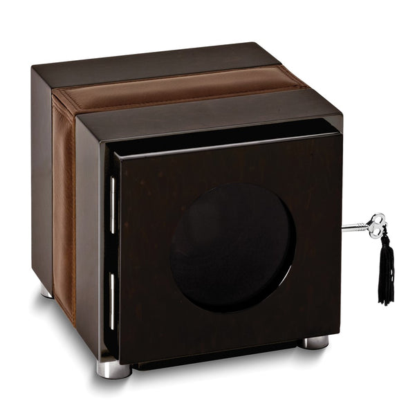 Rotations Piano Finish Wood and Leather Single Watch Winder