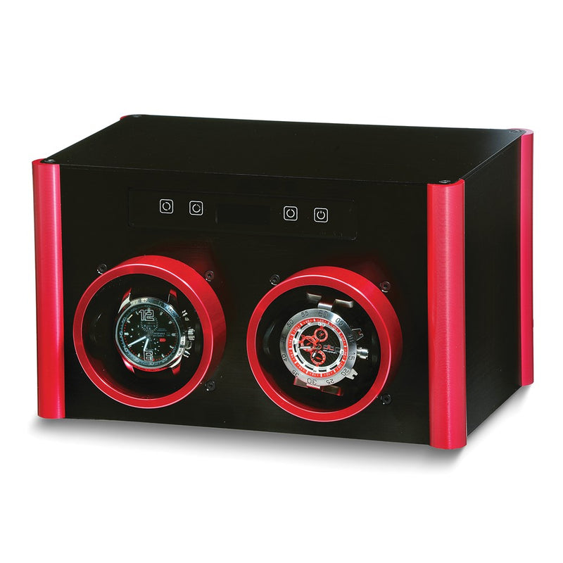 Rotations Black and Red Metal Double Watch Winder