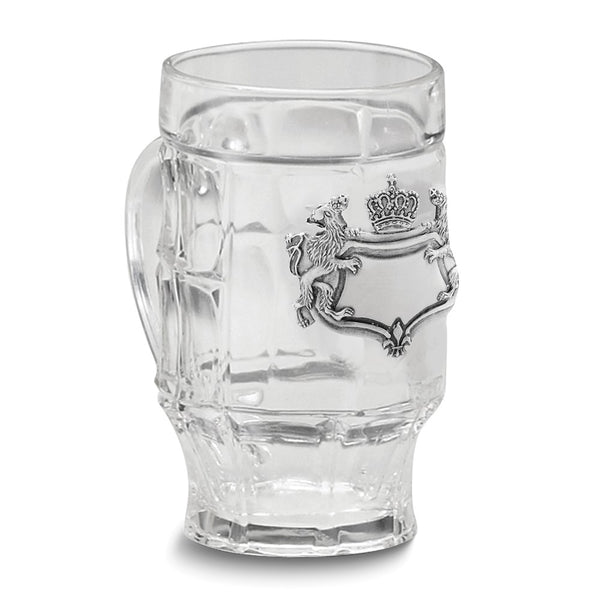 Pewter Engravable Royal Crest 17 ounce Glass Mug