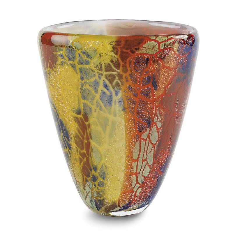 Badash Firestorm Handcrafted Murano Style Glass Vase