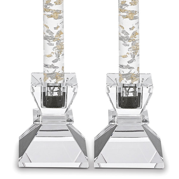 Badash Saturn Handcrafted Lead-free Crystal Pair Of Candlesticks