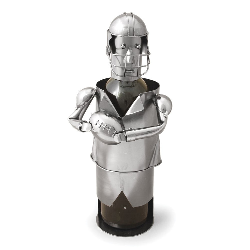 Football Player Handcrafted Metal Wine Caddy